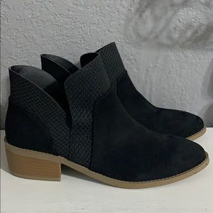 AE Black Faux Suede Ankle Boots Booties